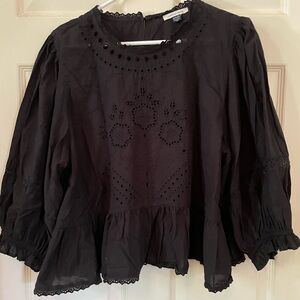 American Eagle Black Eyelet Women's Top